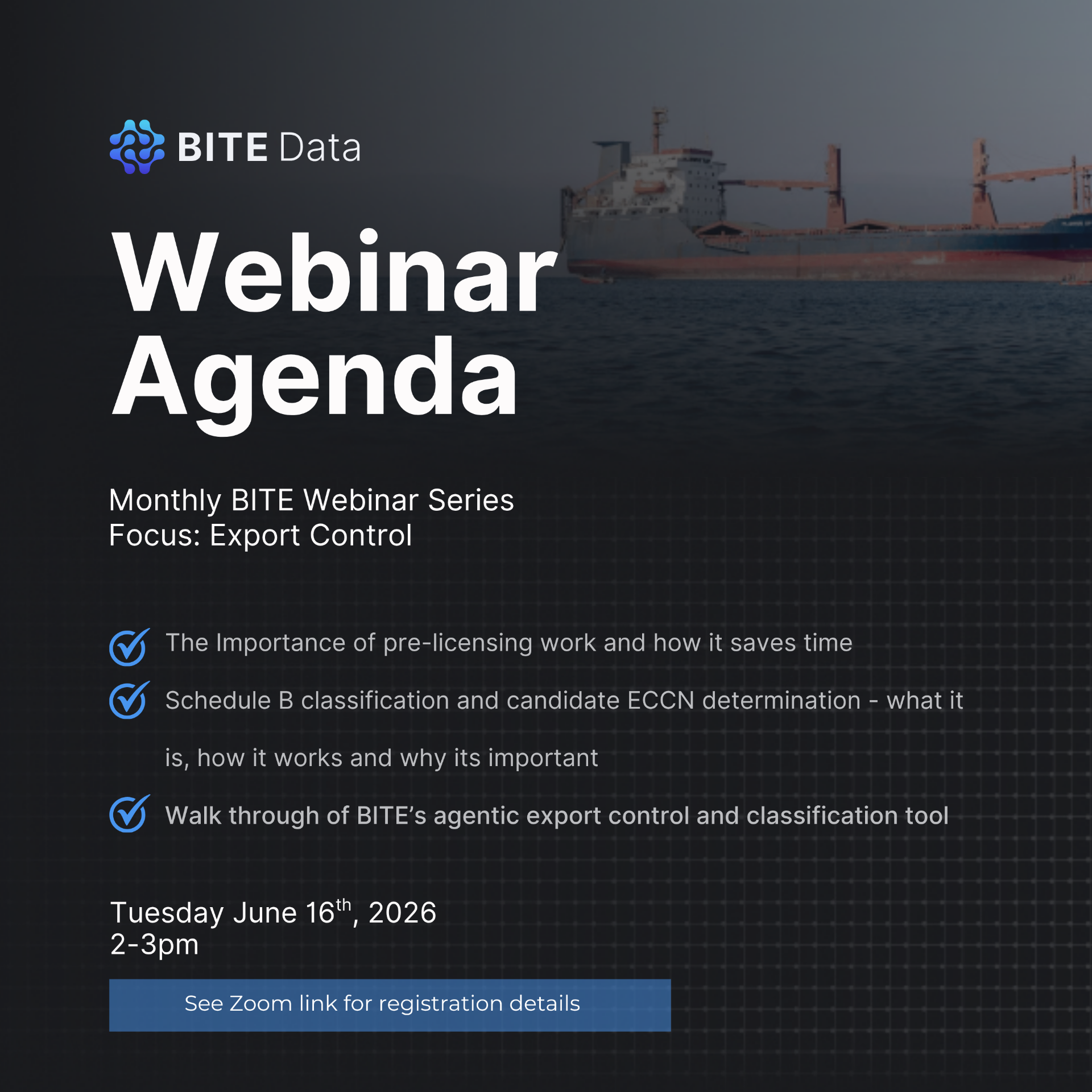 Webinar Agenda — Automating Pre-License Export Compliance Reviews