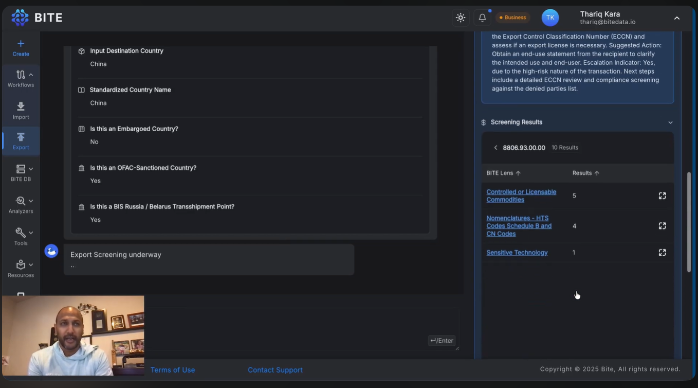 Introducing BITE's First Agentic AI Import and Export Compliance Workflows